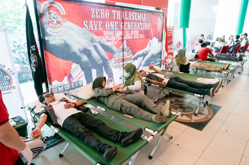 Aksi Sosial Donor Darah Digelar Oleh 1 MC Bikers Brotherhood Indonesia West Borneo Chapter