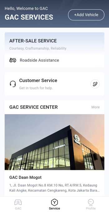 GAC Tampilan Car Service GAC Apps